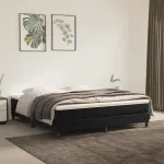 Saltea cu arcuri buzunar, fermitate medie, negru, 160x210x20 cm, catifea GartenMobel Dekor