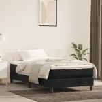 Saltea cu arcuri buzunar, fermitate medie, negru, 80x220x20 cm, catifea GartenMobel Dekor