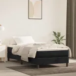 Saltea cu arcuri buzunar, fermitate medie, negru, 90x210x20 cm, catifea GartenMobel Dekor