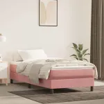 Saltea cu arcuri buzunar, fermitate medie, roz, 80x220x20 cm, catifea GartenMobel Dekor