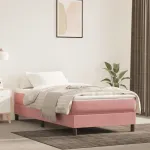 Saltea cu arcuri buzunar, fermitate medie, roz, 90x220x20 cm, catifea GartenMobel Dekor