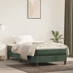 Saltea cu arcuri buzunar, fermitate medie, verde închis, 100x220x20 cm, catifea GartenMobel Dekor