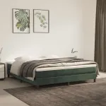 Saltea cu arcuri buzunar, fermitate medie, verde închis, 160x210x20 cm, catifea GartenMobel Dekor