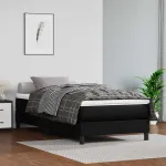 Saltea cu arcuri buzunar copii fermitate medie negru 80x160cm piele artificială GartenMobel Dekor