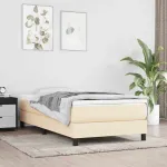 Saltea cu arcuri buzunar de copii fermitate medie crem 80x160 cm textil GartenMobel Dekor