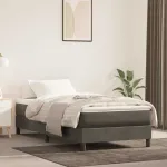 Saltea cu arcuri buzunar de copii fermitate medie gri închis 80x160 cm catifea GartenMobel Dekor