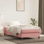 Saltea cu arcuri buzunar de copii fermitate medie roz 80x160 cm catifea GartenMobel Dekor
