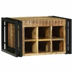 Raft pentru vin 2 pcs 46 x 35 x 27,5 cm Lemn de mango solid GartenMobel Dekor