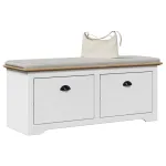 Bancă pentru hol „BODO” albă și maro 114x40x45 cm GartenMobel Dekor
