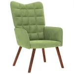 Scaun de relaxare, verde deschis, catifea GartenMobel Dekor