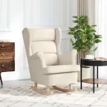 Scaun balansoar, alb, 74x90x102 cm, pânză textil GartenMobel Dekor