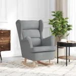 Scaun balansoar, gri deschis, 74x90x102 cm, material textil GartenMobel Dekor