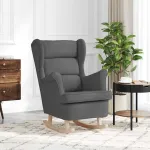 Scaun balansoar, gri închis, 74x90x102 cm, material textil GartenMobel Dekor
