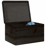 Cutie din lemn cu capac negru 40x30x23 cm lemn masiv de pin GartenMobel Dekor