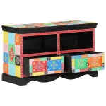 Cabinet TV Multicolour 80 x 35 x 50 cm Lemn de mango solid GartenMobel Dekor