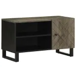 Dulap TV, negru, 80x33x46 cm, lemn masiv de mango GartenMobel Dekor