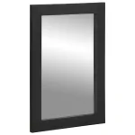Oglindă de baie, negru, 50x70x2,5 cm, lemn prelucrat și alamă GartenMobel Dekor