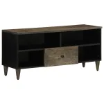Comodă TV, negru, 100x33x46 cm, lemn masiv de mango GartenMobel Dekor