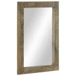 Oglindă de baie 50x2,5x70 cm lemn masiv de mango GartenMobel Dekor