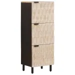 Bufet Finisaj Alb Spălat 40 x 33 x 110 cm Lemn de mango solid GartenMobel Dekor