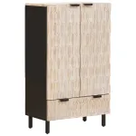 Bufet Finisaj Alb Spălat 60 x 33 x 100 cm Lemn de mango solid GartenMobel Dekor
