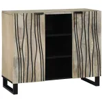 Bufet Alb 90 x 33 x 75 cm Lemn masiv de mango GartenMobel Dekor