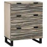 Bufet cu sertar Alb 60 x 33.5 x 75 cm Lemn masiv de mango GartenMobel Dekor