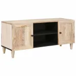 Unități TV cu raft cu ușă Alb 105 x 33 x 46 cm Lemn compozit GartenMobel Dekor