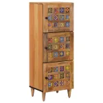 Bufet cu ușă natural 40 x 33 x 110 cm Lemn de mango solid GartenMobel Dekor