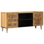 Cabinet TV cu raft natural 105 x 33 x 46 cm Lemn de mango solid GartenMobel Dekor