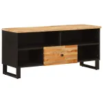 Cabinet TV cu sertar Maro 100 x 33 x 46 cm Lemn de mango solid GartenMobel Dekor