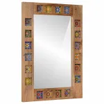 Oglindă pentru baie natural 50 x 70 x 3 cm Lemn de mango solid GartenMobel Dekor