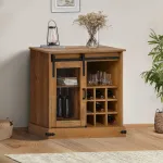 Bufetă HALDEN cu uşă glisantă 80x40x80 cm lemn masiv GartenMobel Dekor