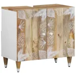 Dulap pentru chiuveta de baie, 62x33x58 cm, lemn masiv de mango GartenMobel Dekor
