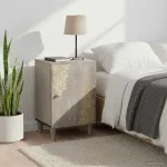 Dulap de Baie cu ușă Gri 38 x 33 x 58 cm Lemn de mango solid GartenMobel Dekor