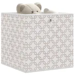 Cutii depozitare pliabile 4 buc. crem 32x32x32cm textil nețesut GartenMobel Dekor