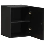 Dulap de perete Negru 38 x 33 x 48 cm Lemn de mango solid GartenMobel Dekor