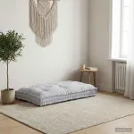 Perna pentru canapea pe palet Gri 120 x 80 x 12 cm Țesătură GartenMobel Dekor