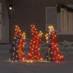 Iluminat de Crăciun cu cei 3 Magi 3 pcs Alb cald 105 cm GartenMobel Dekor