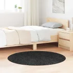 Covor Shaggy Antiderapant Gri închis 120 x 120 cm PP GartenMobel Dekor
