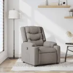 Fotoliu rabatabil, gri taupe, material textil GartenMobel Dekor