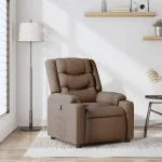 Fotoliu rabatabil, maro, material textil GartenMobel Dekor