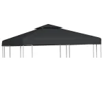 Copertină rezervă acoperiș pavilion gri închis 3x3 m 310 g/m² GartenMobel Dekor