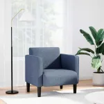 Canapea Scaun cu cotiere, țesătură velur albastru 54 cm GartenMobel Dekor