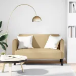 Canapea lovesea gri-verzui 109 cm țesătură velur GartenMobel Dekor