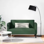 Canapea lovesea verde închis 109 cm țesătură velur GartenMobel Dekor