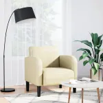 Canapea scaun cu cotiere crem 54 cm piele artificială GartenMobel Dekor