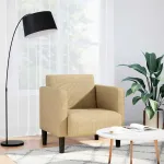 Canapea scaun cu cotiere gri-verzui 54 cm țesătură velur GartenMobel Dekor