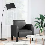 Canapea scaun cu cotiere negru 54 cm piele artificială GartenMobel Dekor