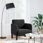 Canapea Scaun cu Cotiere Negru 54 cm Catifea GartenMobel Dekor